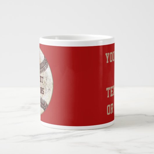 jouw tekst- en kleurenhonkbalMokken Grote Koffiekop (Voorkant)