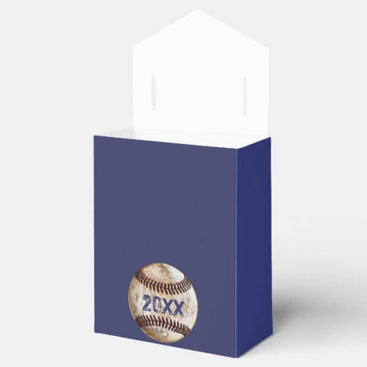 JOUW TEKST en TEAM KLEUREN op Baseball Goodie Tass Bedankdoosjes (Geopend)