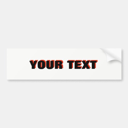 jouw tekst "Folio Extra Bold" 3D Bumpersticker (Voorkant)