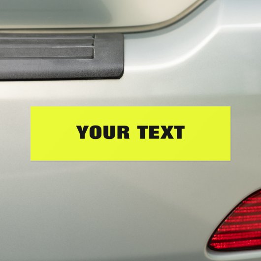 jouw tekst "Folio Extra Bold" op geel Bumpersticker (Op auto)