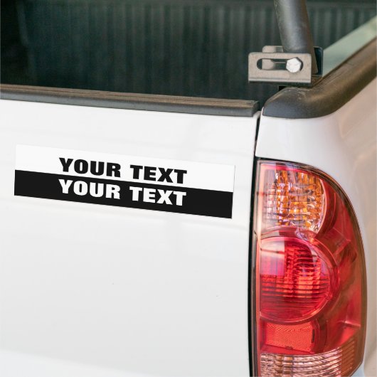 jouw tekst "Folio Extra Bold" zwart-wit Bumpersticker (Op Truck)