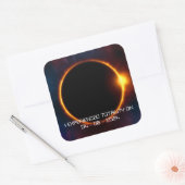 Jouw tekst/Font 2024 Dark Totale Zonneverduisterin Vierkante Sticker (Envelop)