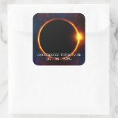 Jouw tekst/Font 2024 Dark Totale Zonneverduisterin Vierkante Sticker (Tas)