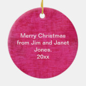 Jouw tekst Foto: Fuchsia Stervorm Afbeelding Lijst Keramisch Ornament (Achterkant)