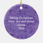 Jouw tekst Foto: Paarse Stervorm Afbeelding Lijst Keramisch Ornament (Achterkant)