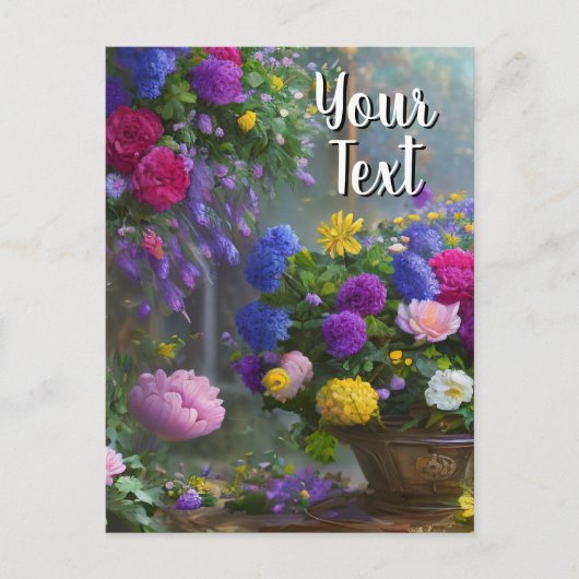Jouw tekst gemengde bloemen 10 Sjabloon stilleven (Voorkant)