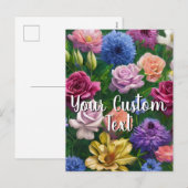 Jouw tekst Gemengde Bloemen 11 Sjabloon Springtime (Voorkant / Achterkant)
