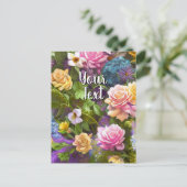 Jouw tekst gemengde bloemen 9 Sjabloon bloesems (Staand voorkant)