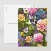 Jouw tekst gemengde bloemen 9 Sjabloon bloesems (Voorkant / Achterkant)