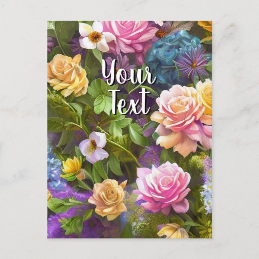 Jouw tekst gemengde bloemen 9 Sjabloon bloesems (Voorkant)