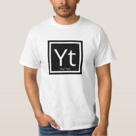 Jouw tekst gepersonaliseerd periodiek tabelelement t-shirt