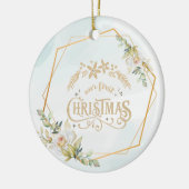 Jouw tekst Gold-kersthuwelijk aanpassen Keramisch Ornament (Links)