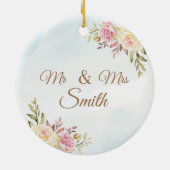 Jouw tekst Gold-kersthuwelijk aanpassen Keramisch Ornament (Achterkant)