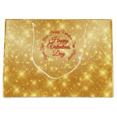 Jouw tekst Gold Valentijnsdag Bericht Groot Cadeauzakje (Voorkant)