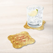 Jouw tekst Gold Valentijnsdag Bericht Kartonnen Onderzetters (Insitu)