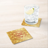 Jouw tekst Gold Valentijnsdag Bericht Kartonnen Onderzetters (Insitu)