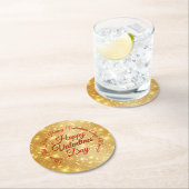 Jouw tekst Gold Valentijnsdag Bericht Ronde Kartonnen Onderzetter (Insitu)