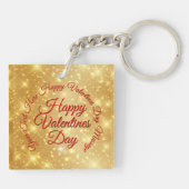 Jouw tekst Gold Valentijnsdag Bericht Sleutelhanger (Achterkant)
