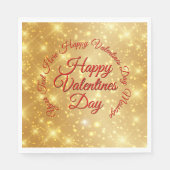 Jouw tekst Gold Valentijnsdag berichtmedium Servet (Voorkant)