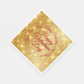 Jouw tekst Gold Valentijnsdag berichtmedium Servet (Hoek)