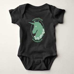 JOUW TEKST Groene Zombie Eenhoorn Romper