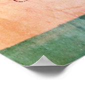 Jouw tekst grunge Waterverf landschap toevoegen Poster (Hoek)