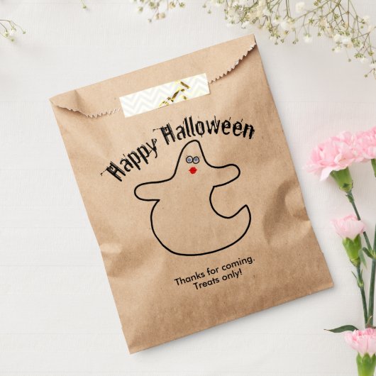 Jouw tekst Happy Halloween Diva Ghost Bedankzakje (Gezegeld)