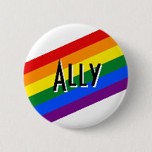 jouw tekst Here Ally Rainbow Pride Button Pin Badg