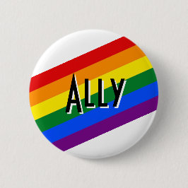jouw tekst Here Ally Rainbow Pride Button Pin Badg
