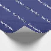Jouw tekst Here Custom Blue Wrapping Paper Cadeaupapier (Hoek)