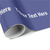 Jouw tekst Here Custom Blue Wrapping Paper Cadeaupapier (Rol Hoek)