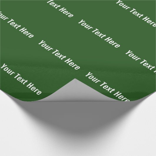 Jouw tekst Here Custom Green Wrapping Paper Cadeaupapier (Hoek)