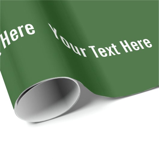 Jouw tekst Here Custom Green Wrapping Paper Cadeaupapier (Rol Hoek)