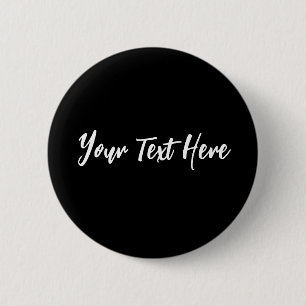 Jouw tekst Here Custom Modern Script Font Ronde Button 5,7 Cm