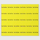 Jouw tekst Here Custom Neon Yellow Wrapping Paper Cadeaupapier (Vlak)
