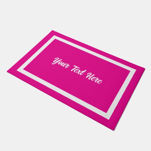Jouw tekst Here Script Modern Doormat Pink Deurmat (Schuin)