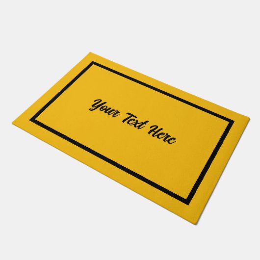 Jouw tekst Here Script Modern Doormat Yellow Deurmat (Schuin)