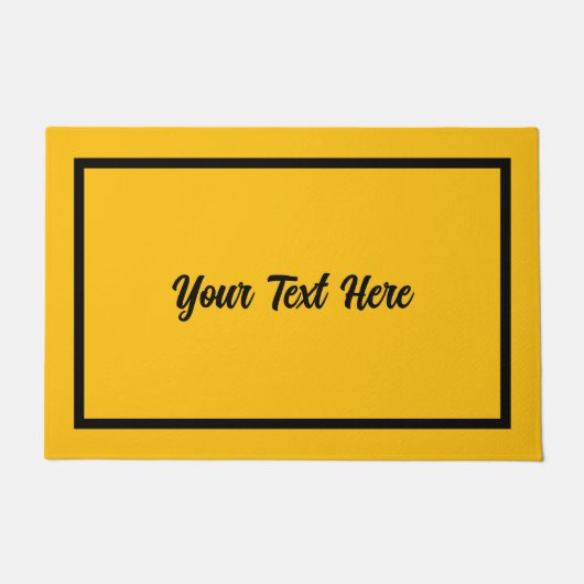 Jouw tekst Here Script Modern Doormat Yellow Deurmat (Voorkant)