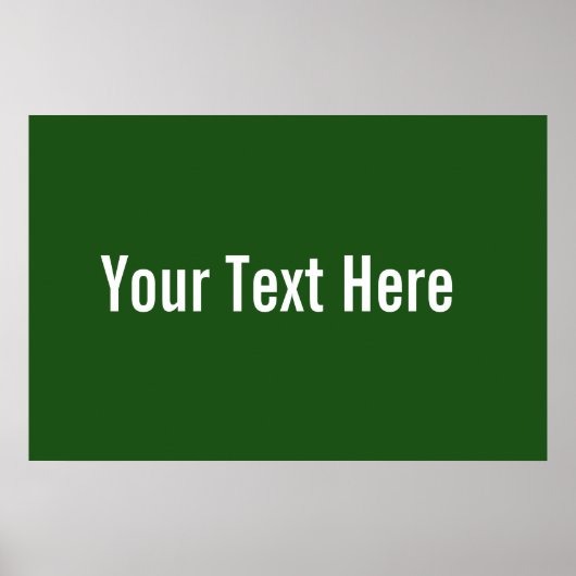 Jouw tekst Hier Aangepast groen horizontaal Poster (Voorkant)