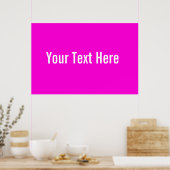 Jouw tekst Hier Aangepast roze horizontaal Poster (Keuken)