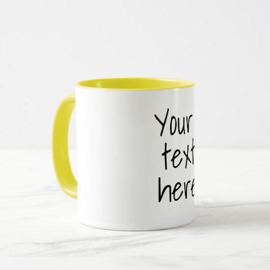 Jouw tekst hier, aanpasbare mok (Voorkant links)