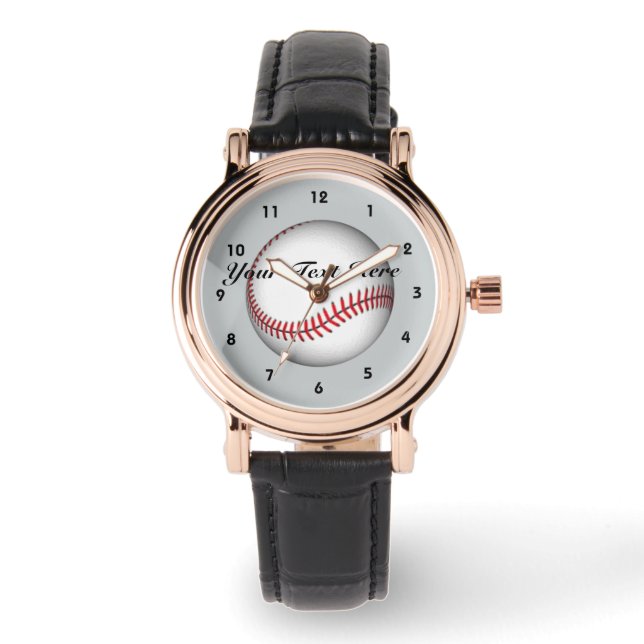 Jouw tekst Hier Baseball Watch Horloge (Voorkant)