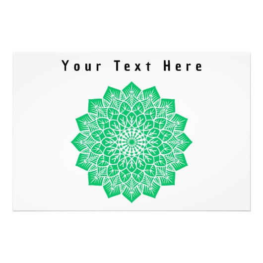 Jouw tekst Hier Custom Groene Kunst Foto Vergrotin Foto Afdruk (Voorkant)