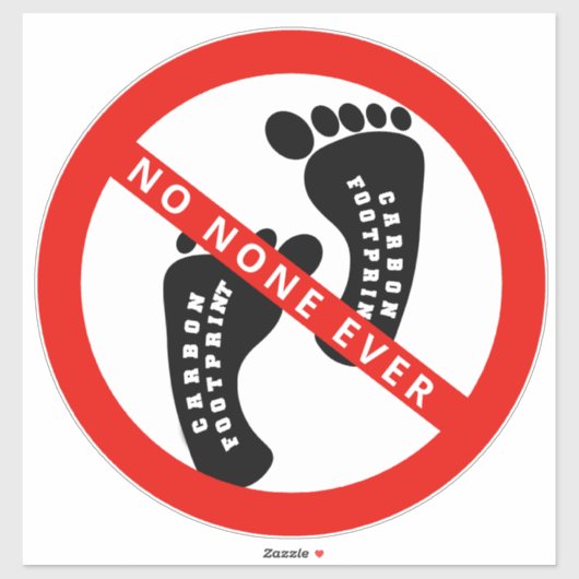 JOUW TEKST HIER GEEN KOOLSTOFVOETPRINT STICKER (Vel)