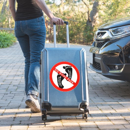 JOUW TEKST HIER GEEN KOOLSTOFVOETPRINT STICKER (Koffer Insitu)