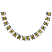 Jouw tekst Hier Gold Black Stripe Patroon Vlaggetjes (Alle)