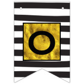 Jouw tekst Hier Gold Black Stripe Patroon Vlaggetjes (Tweede vlag)
