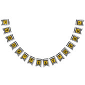 Jouw tekst Hier Goud, Zwart en Wit Streep Vlaggetjes (Alle)