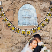 Jouw tekst Hier Goud, Zwart en Wit Streep Vlaggetjes