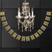 Jouw tekst Hier Goud, Zwart en Wit Streep Vlaggetjes